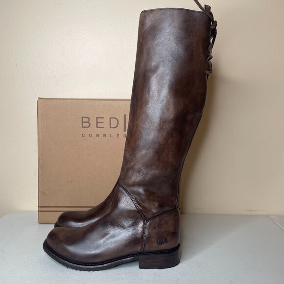BED STU Manchester Distressed Brown Leather Tall Riding Boots BEDSTU Size 8.5 - Picture 5 of 16